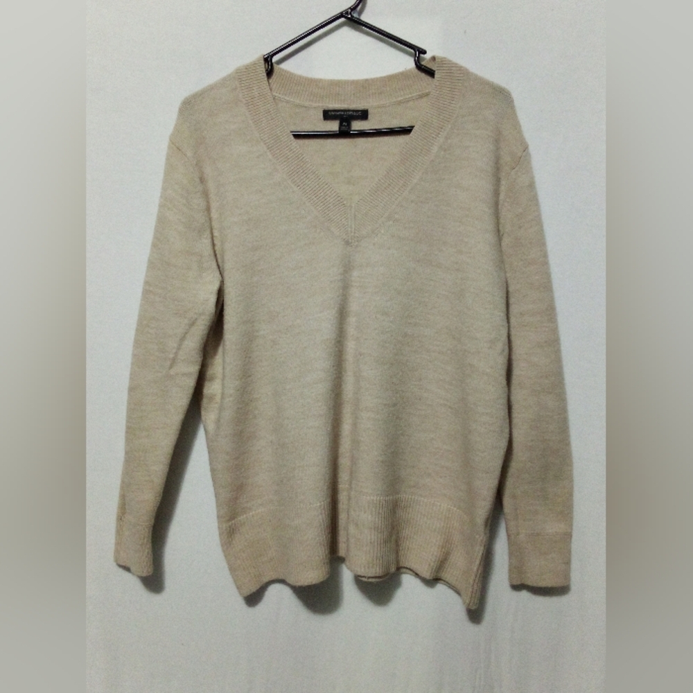 Cream V-Neck Sweater